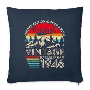 Original vintage established in 1946 anniversary - Sofa pillowcase 17,3'' x 17,3'' (45 x 45 cm) - navy - Front