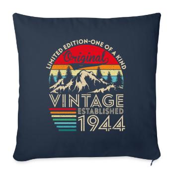 Original vintage established in 1944 anniversary - Sofa pillowcase 17,3'' x 17,3'' (45 x 45 cm) - navy - Front