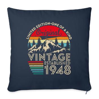 Original vintage established in 1948 anniversary - Sofa pillowcase 17,3'' x 17,3'' (45 x 45 cm) - navy - Front