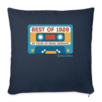 1928 Vintage Vintage Retro Cadeau D’anniversaire - Housse de coussin décorative 45 x 45 cm - bleu marine - Devant