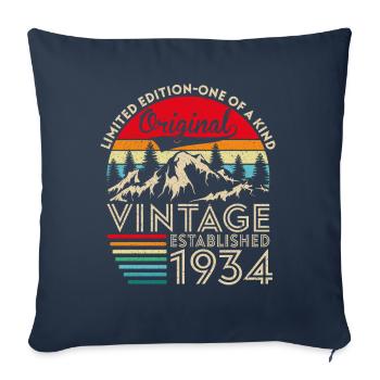 Original vintage established in 1934 anniversary - Sofa pillowcase 17,3'' x 17,3'' (45 x 45 cm) - navy - Front