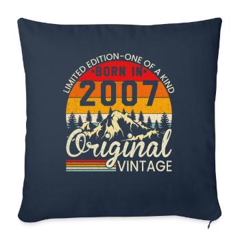 Unique in its kind born in 2007 Original vintage - Sofa pillowcase 17,3'' x 17,3'' (45 x 45 cm) - navy - Front