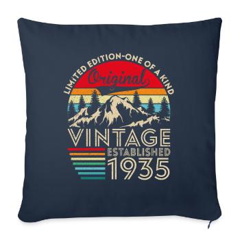 Original vintage established in 1935 anniversary - Sofa pillowcase 17,3'' x 17,3'' (45 x 45 cm) - navy - Front