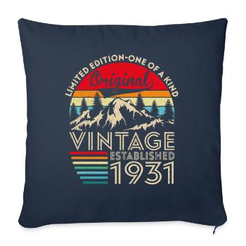 Original vintage established in 1931 anniversary - Sofa pillowcase 17,3'' x 17,3'' (45 x 45 cm) - navy - Front
