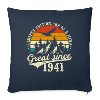 Unique En Son Genre Depuis 1941 - Housse de coussin décorative 45 x 45 cm - bleu marine - Devant