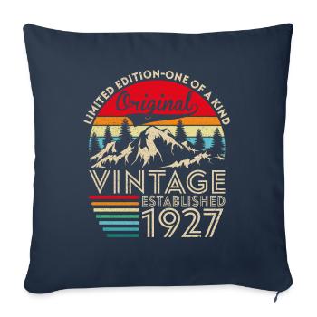 Original Vintage Établi En 1927 Anniversaire - Housse de coussin décorative 45 x 45 cm - bleu marine - Devant