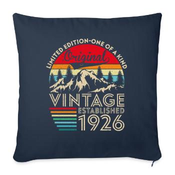 Original vintage established in 1926 anniversary - Sofa pillowcase 17,3'' x 17,3'' (45 x 45 cm) - navy - Front