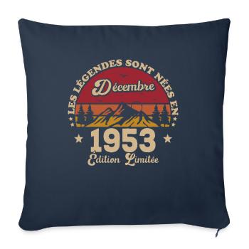 Les Légendes Sont Nées En Décembre 1953 - Housse de coussin décorative 45 x 45 cm - bleu marine - Devant