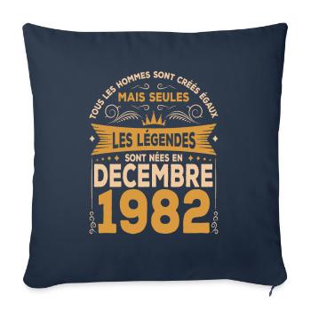 Les Légendes Sont Nées En Décembre 1982 - Housse de coussin décorative 45 x 45 cm - bleu marine - Devant