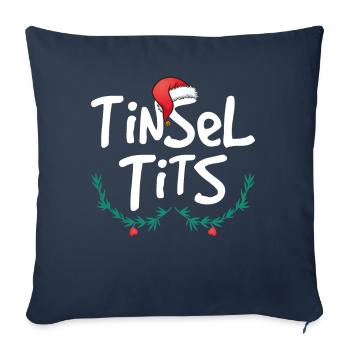 Frauen Lametta Titten Lustige Weihnachten - Sofakissenbezug 45 x 45 cm - Navy - Vorne