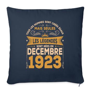 Les Légendes Sont Nées En Décembre 1923 - Housse de coussin décorative 45 x 45 cm - bleu marine - Devant
