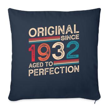 Original Depuis 1932 Vieilli À La Perfection - Housse de coussin décorative 45 x 45 cm - bleu marine - Devant
