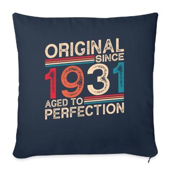 Original Depuis 1931 Vieilli À La Perfection - Housse de coussin décorative 45 x 45 cm - bleu marine - Devant