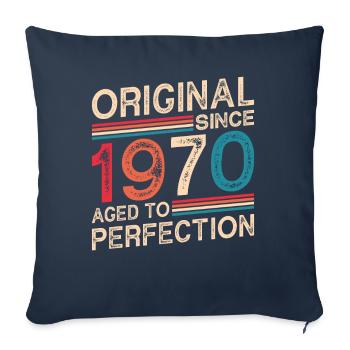 Original Depuis 1970 Vieilli À La Perfection - Housse de coussin décorative 45 x 45 cm - bleu marine - Devant