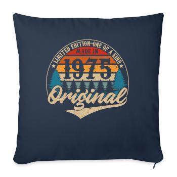 Fabriqué En 1975 Original - Housse de coussin décorative 45 x 45 cm - bleu marine - Devant