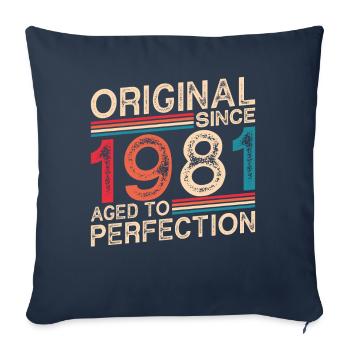 Original Depuis 1981 Vieilli À La Perfection - Housse de coussin décorative 45 x 45 cm - bleu marine - Devant