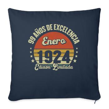 January 1924 Vintage gift of 99 years - Sofa pillowcase 17,3'' x 17,3'' (45 x 45 cm) - navy - Front