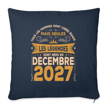 Les Légendes Sont Nées En Décembre 2027 - Housse de coussin décorative 45 x 45 cm - bleu marine - Devant