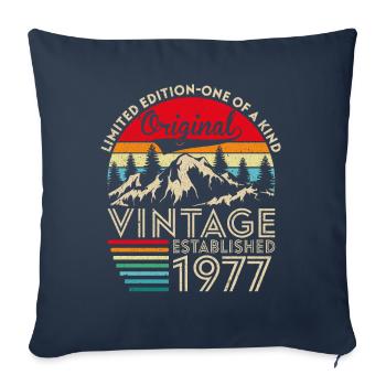 Original vintage established in 1977 anniversary - Sofa pillowcase 17,3'' x 17,3'' (45 x 45 cm) - navy - Front
