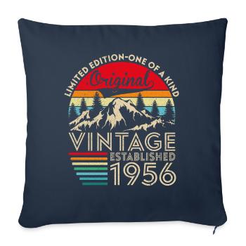 Original vintage established in 1956 anniversary - Sofa pillowcase 17,3'' x 17,3'' (45 x 45 cm) - navy - Front