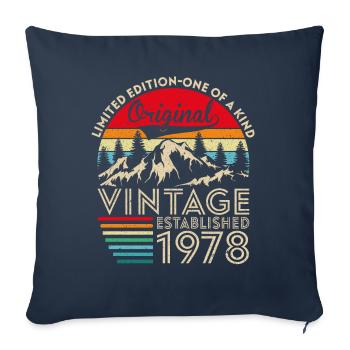 Original vintage established in 1978 anniversary - Sofa pillowcase 17,3'' x 17,3'' (45 x 45 cm) - navy - Front
