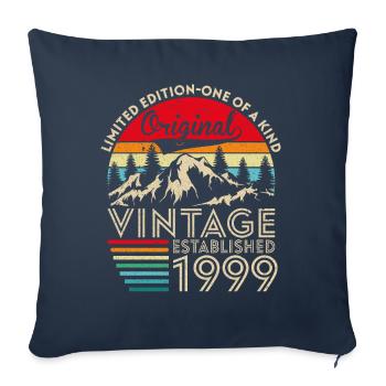 Original vintage established in 1999 anniversary - Sofa pillowcase 17,3'' x 17,3'' (45 x 45 cm) - navy - Front