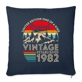 Original vintage established in 1982 anniversary - Sofa pillowcase 17,3'' x 17,3'' (45 x 45 cm) - navy - Front