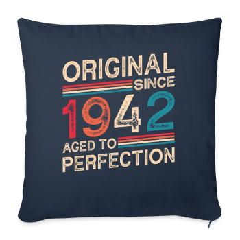 Original Depuis 1942 Vieilli À La Perfection - Housse de coussin décorative 45 x 45 cm - bleu marine - Devant