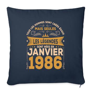 Les Légendes Sont Nées En Janvier 1986 - Housse de coussin décorative 45 x 45 cm - bleu marine - Devant