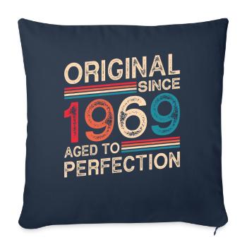 Original Since 1969 Aged To Perfection - Sofa pillowcase 17,3'' x 17,3'' (45 x 45 cm) - navy - Front