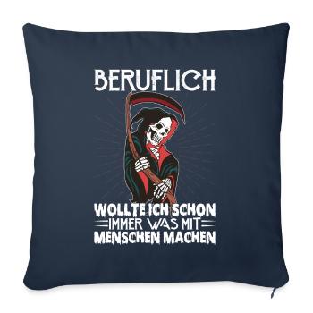 Wollte Etwas Mit Den Menschen Machen - Sofakissenbezug 45 x 45 cm - Navy - Vorne