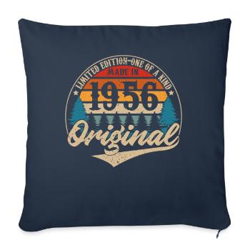Idée Cadeau D Anniversaire Vintage Original 1956 - Housse de coussin décorative 45 x 45 cm - bleu marine - Devant