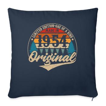Idée Cadeau D Anniversaire Vintage Original 1954 - Housse de coussin décorative 45 x 45 cm - bleu marine - Devant