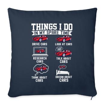 Things I Do In My Spare Time Funny Car Enthusiast - Sofa pillowcase 17,3'' x 17,3'' (45 x 45 cm) - navy - Front