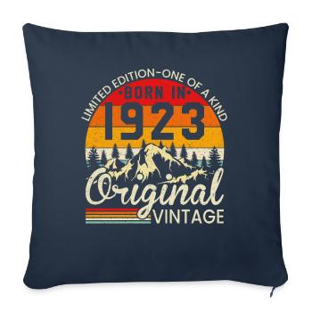 Unique En Son Genre Né En 1923 Millésime Original - Housse de coussin décorative 45 x 45 cm - bleu marine - Devant