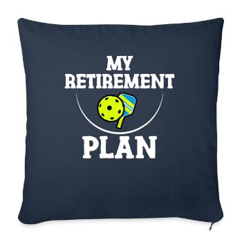 Mon plan de retraite Drôle de cadeau de slogan de pickleball - Housse de coussin décorative 45 x 45 cm - bleu marine - Devant