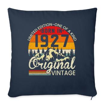 Unique in its kind born in 1927 Original vintage - Sofa pillowcase 17,3'' x 17,3'' (45 x 45 cm) - navy - Front