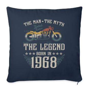 L'homme Le Mythe La Légende Né En 1968 Cadeau - Housse de coussin décorative 45 x 45 cm - bleu marine - Devant