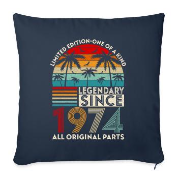 Légendaire Depuis 1974 Toutes Les Pièces D'origine - Housse de coussin décorative 45 x 45 cm - bleu marine - Devant