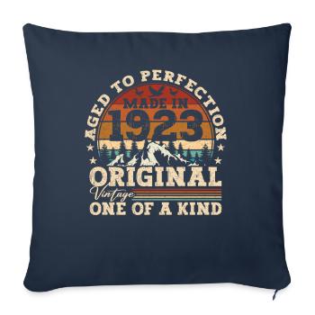 Cadeau D'anniversaire 1923 Rétro - Housse de coussin décorative 45 x 45 cm - bleu marine - Devant