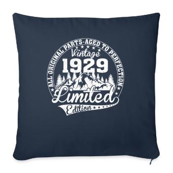 Vintage 1929 Édition Limitée - Housse de coussin décorative 45 x 45 cm - bleu marine - Devant