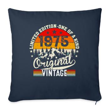 Millésime original 1975 - Housse de coussin décorative 45 x 45 cm - bleu marine - Devant