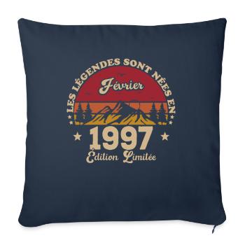 Les Légendes Sont Nées En Février 1997 - Housse de coussin décorative 45 x 45 cm - bleu marine - Devant