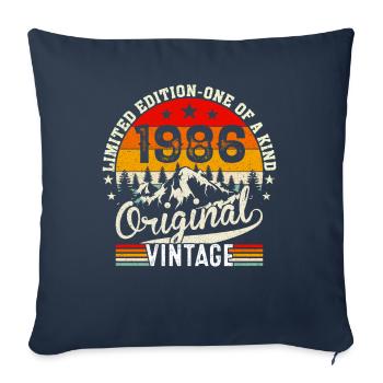 1986 Originaler Jahrgang - Housse de coussin décorative 45 x 45 cm - bleu marine - Devant