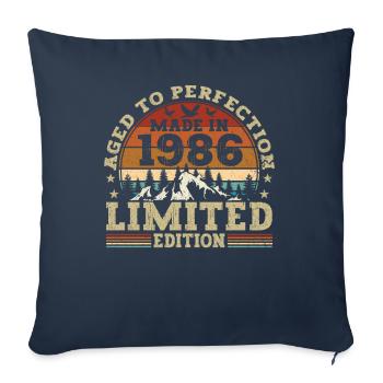Retro birthday present from the vintage 1986 - Sofa pillowcase 17,3'' x 17,3'' (45 x 45 cm) - navy - Front