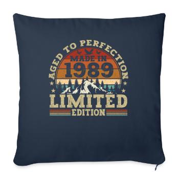 Retro birthday present from the vintage 1989 - Sofa pillowcase 17,3'' x 17,3'' (45 x 45 cm) - navy - Front