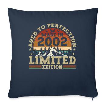 Retro birthday present from the vintage 2002 - Sofa pillowcase 17,3'' x 17,3'' (45 x 45 cm) - navy - Front