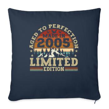 Retro birthday present from the vintage 2005 - Sofa pillowcase 17,3'' x 17,3'' (45 x 45 cm) - navy - Front