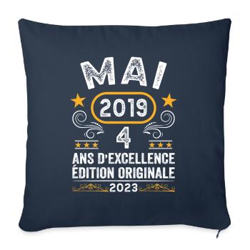 Anniversaire Vintage Idée Cadeau Mai 2019 4 - Housse de coussin décorative 45 x 45 cm - bleu marine - Devant