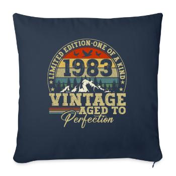 1983 Millésime mûri à la perfection - Housse de coussin décorative 45 x 45 cm - bleu marine - Devant